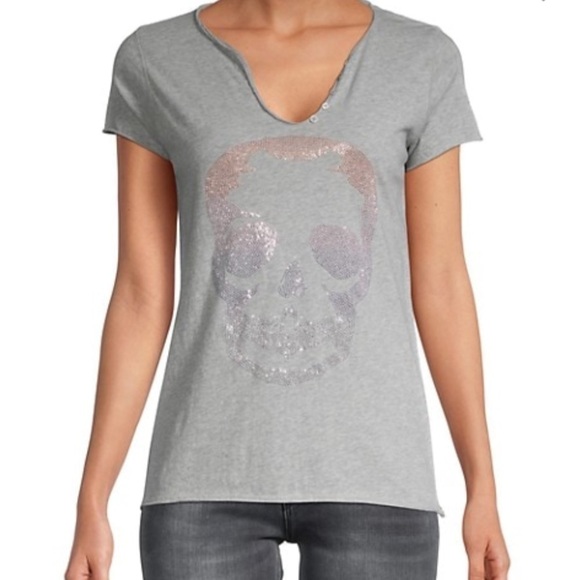 Zadig & Voltaire Tunsien ML Skull Tee NWOT - Picture 1 of 7